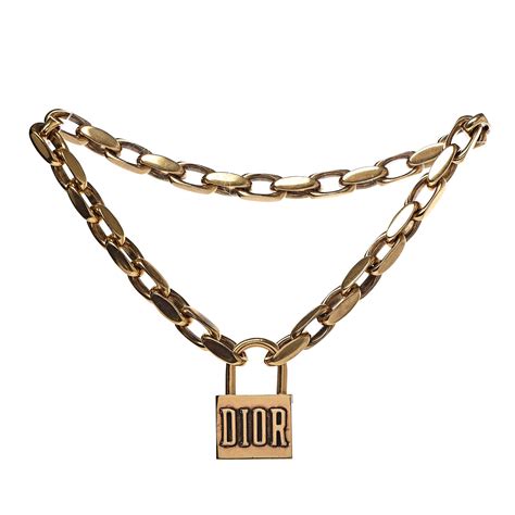 dior lock necklace gold free shipping|christian Dior necklace price.